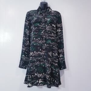 PAM & GELA Animal Print Collared Shirt Dress